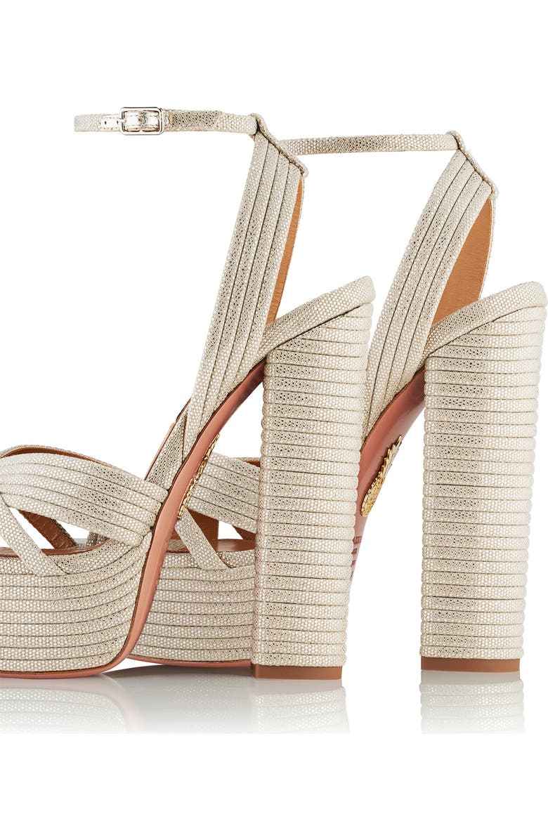 Aquazzura Snakeskin Print Platform Sandal, Alternate, color,
