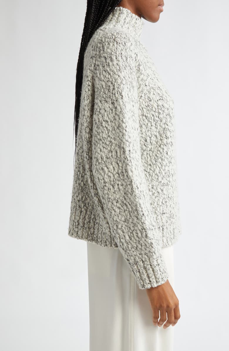 Vince Tonal Marl Wool Blend Mock Neck Sweater, Alternate, color, Off White/ Black