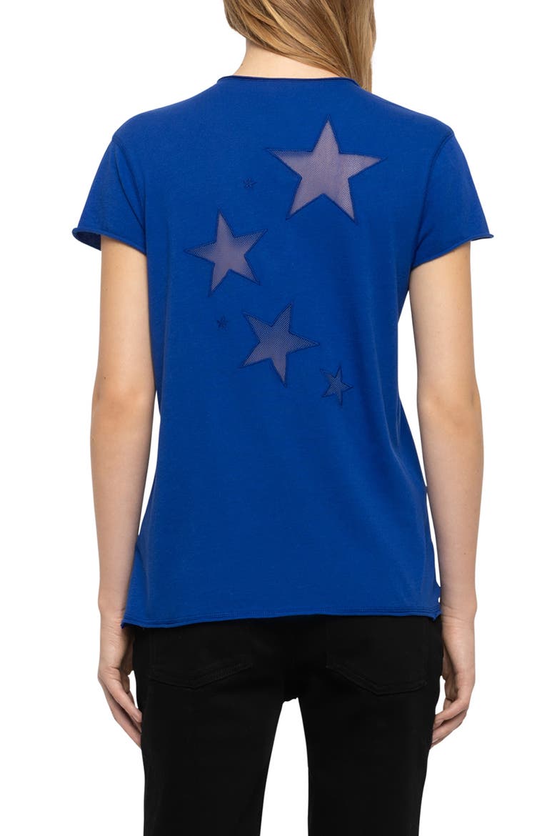 Story Fishnet Stars Cotton Tee, Alternate, color, ELECTRIC