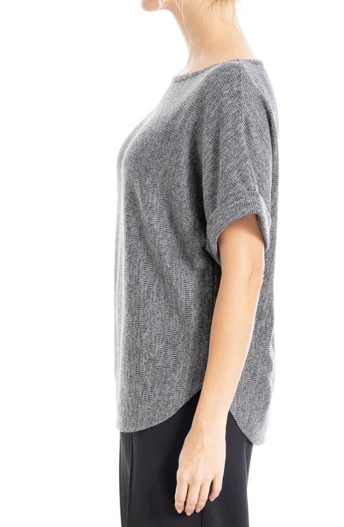 Max Studio Short Sleeve Ribbed T-shirt In Charcoal