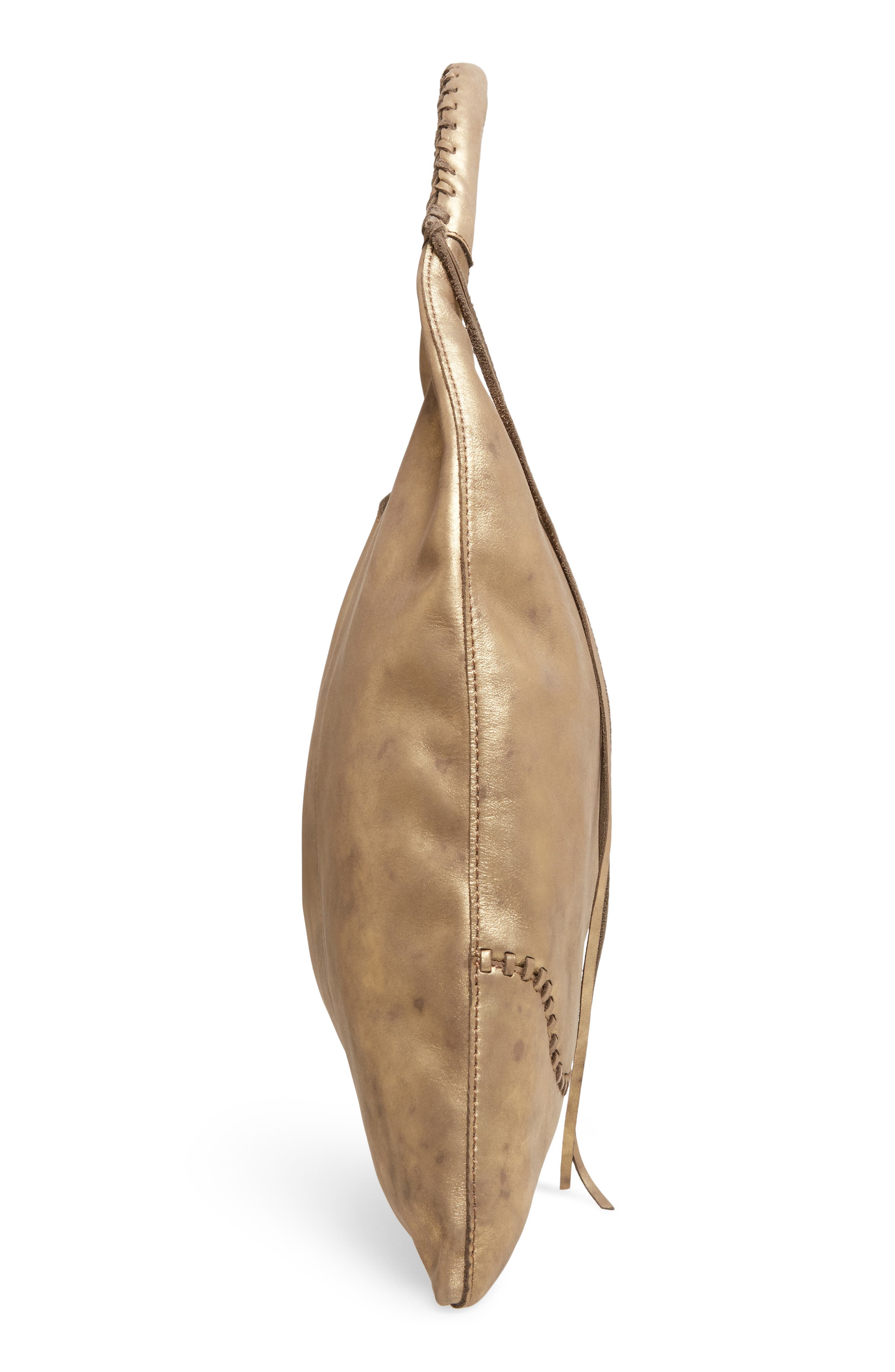 Nomad Metallic Leather Hobo Bag, Alternate, color, STARDUST