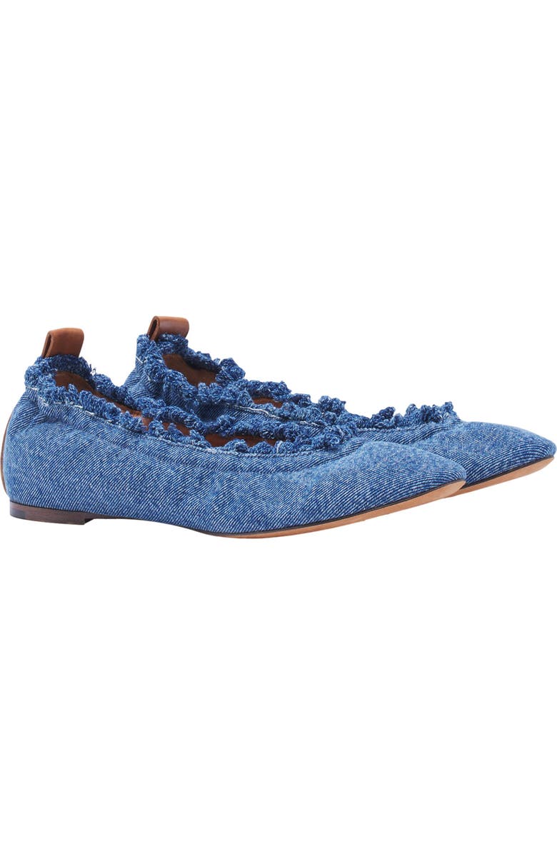 Lanvin THE BALLERINA FLAT IN DENIM, Alternate, color,