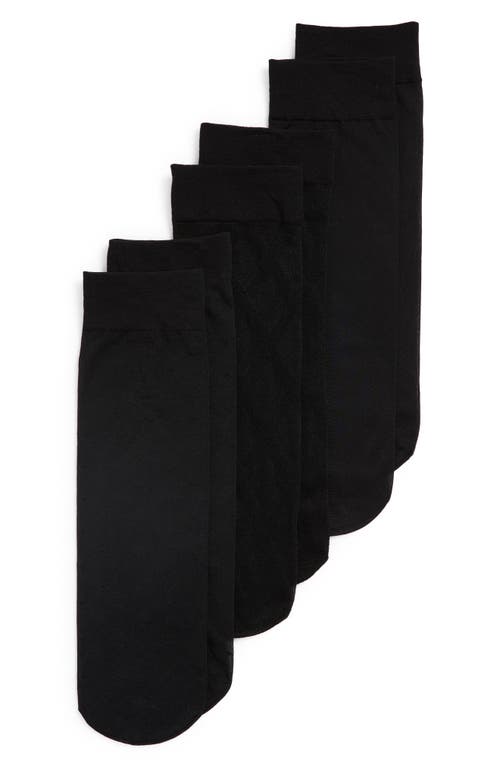 Nordstrom 3-pack Assorted Sheer Ankle Socks In Black