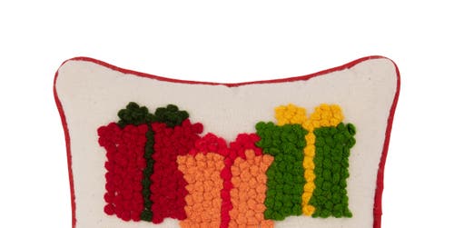 C & F Home C&f Home Family Christmas Presents French Knot Small/petite Accent Pillow, 8" X 8" In Neutral