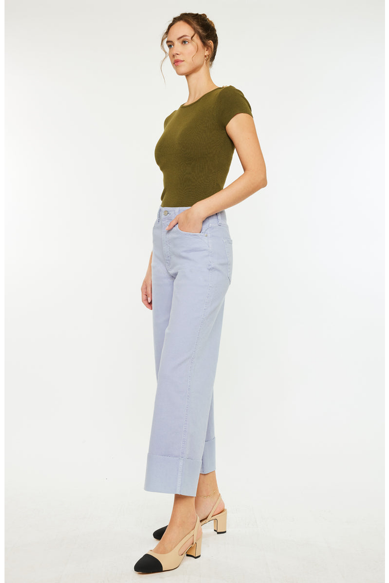 Sammie High Rise 90's Cropped Wide Leg Jeans, Alternate, color, Lavender