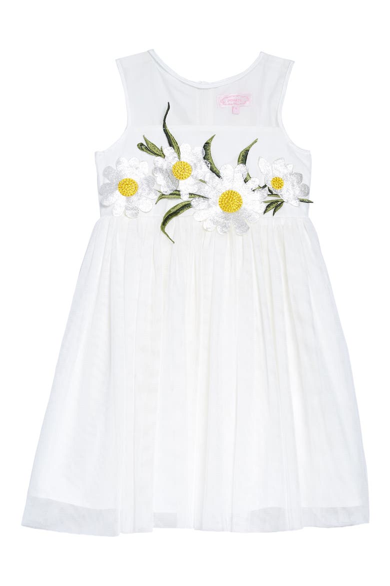 Daisy Tulle Dress, Main, color, WHITE