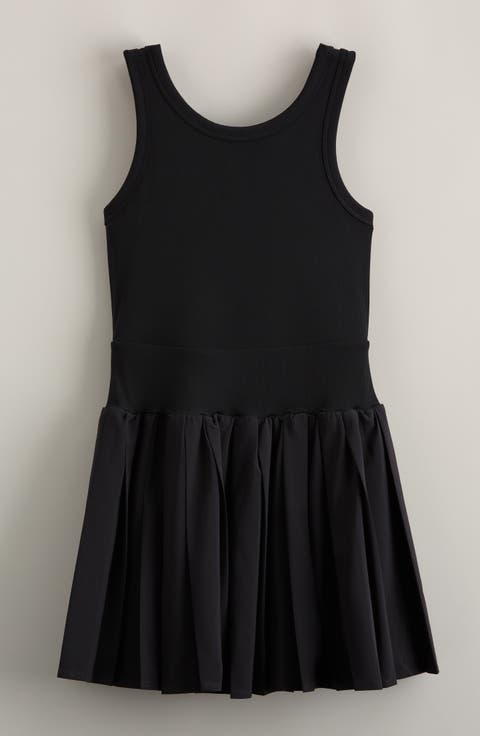 Kids' Deuce Ribbed Bodice Pleated Skirt Dress (Little Kid & Big Kid)