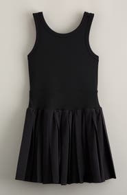 Zella Girl Kids' Deuce Ribbed Bodice Pleated Skirt Dress