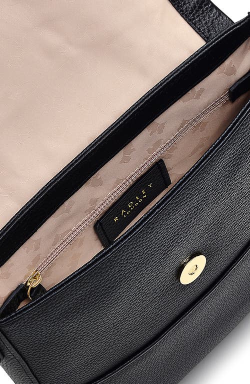 Radley London Whitby Row Small Flap Leather Crossbody Bag In Black