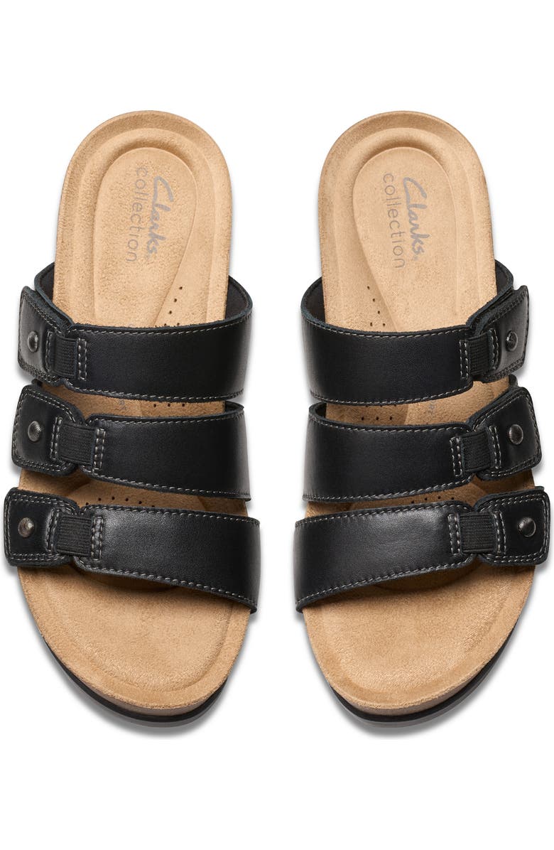 Clarks<sup>®</sup> Calenne Lily Slide Sandal, Alternate, color, Black Leather