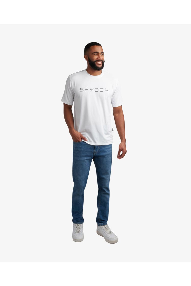 Men Short Sleeve Wordmark Tee, Alternate, color, White
