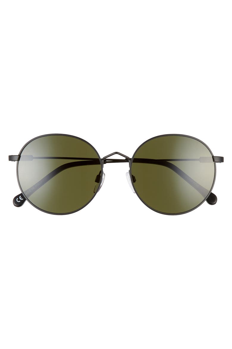 Hampton 55mm Round Sunglasses, Alternate, color, MATTE BLACK/ GREY