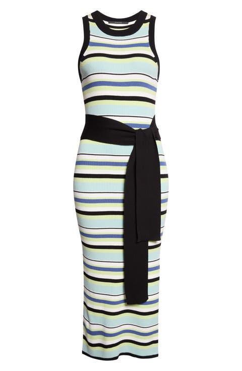 Piper Stripe Variegated Rib Sleeveless Dress