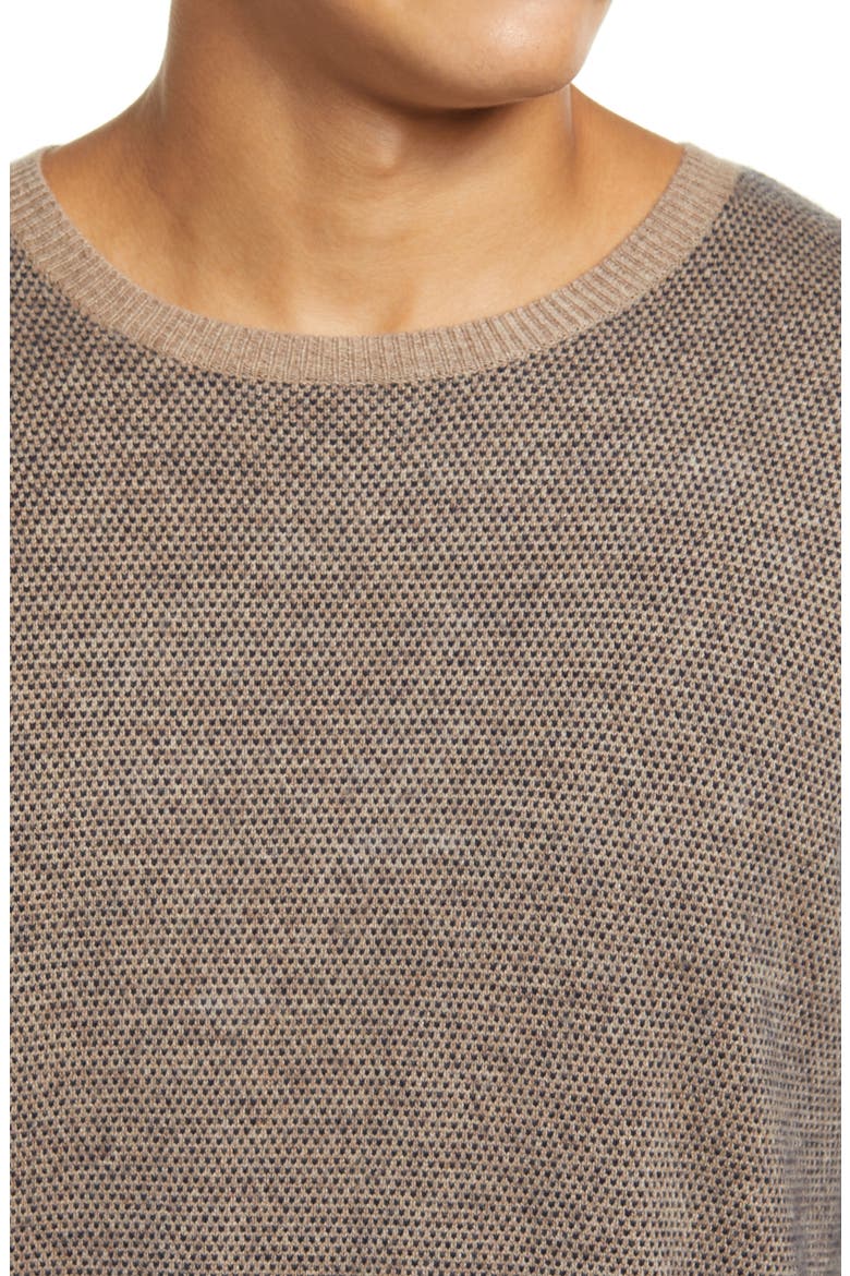 Rune Wool Blend Crewneck Sweater, Alternate, color, FLAX/ NAVY