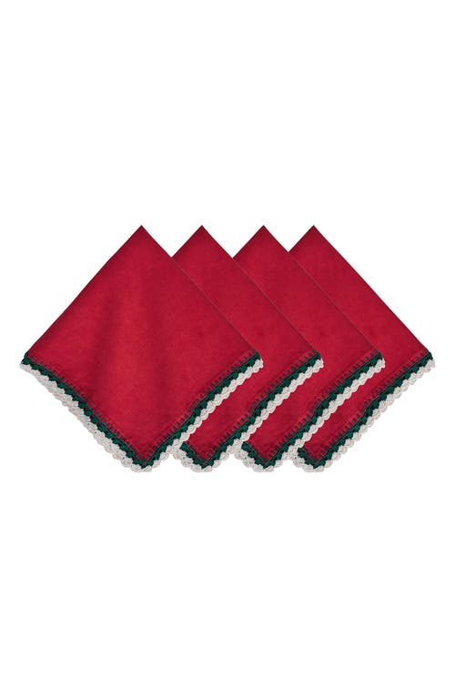 Juliska Isadora Set Of 4 Napkins In Red