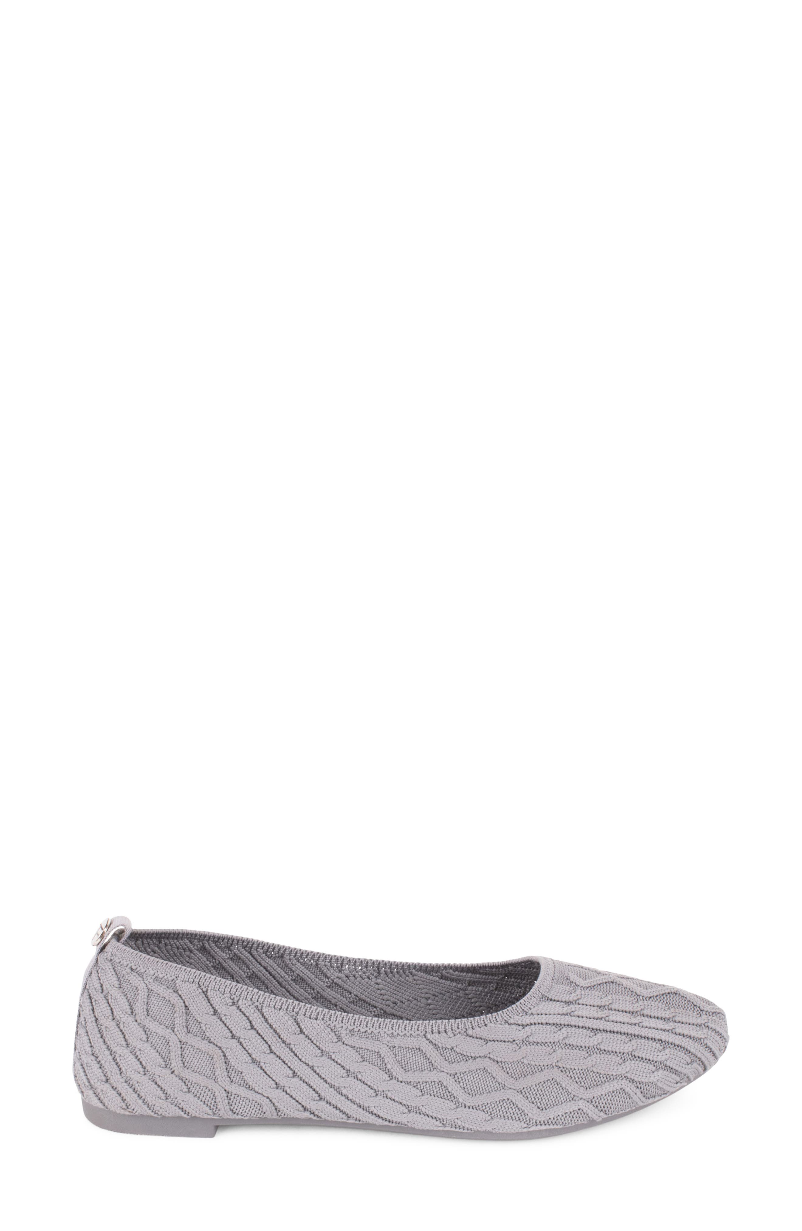 Cannes Cable Knit Ballet Flat, Alternate, color, GREY