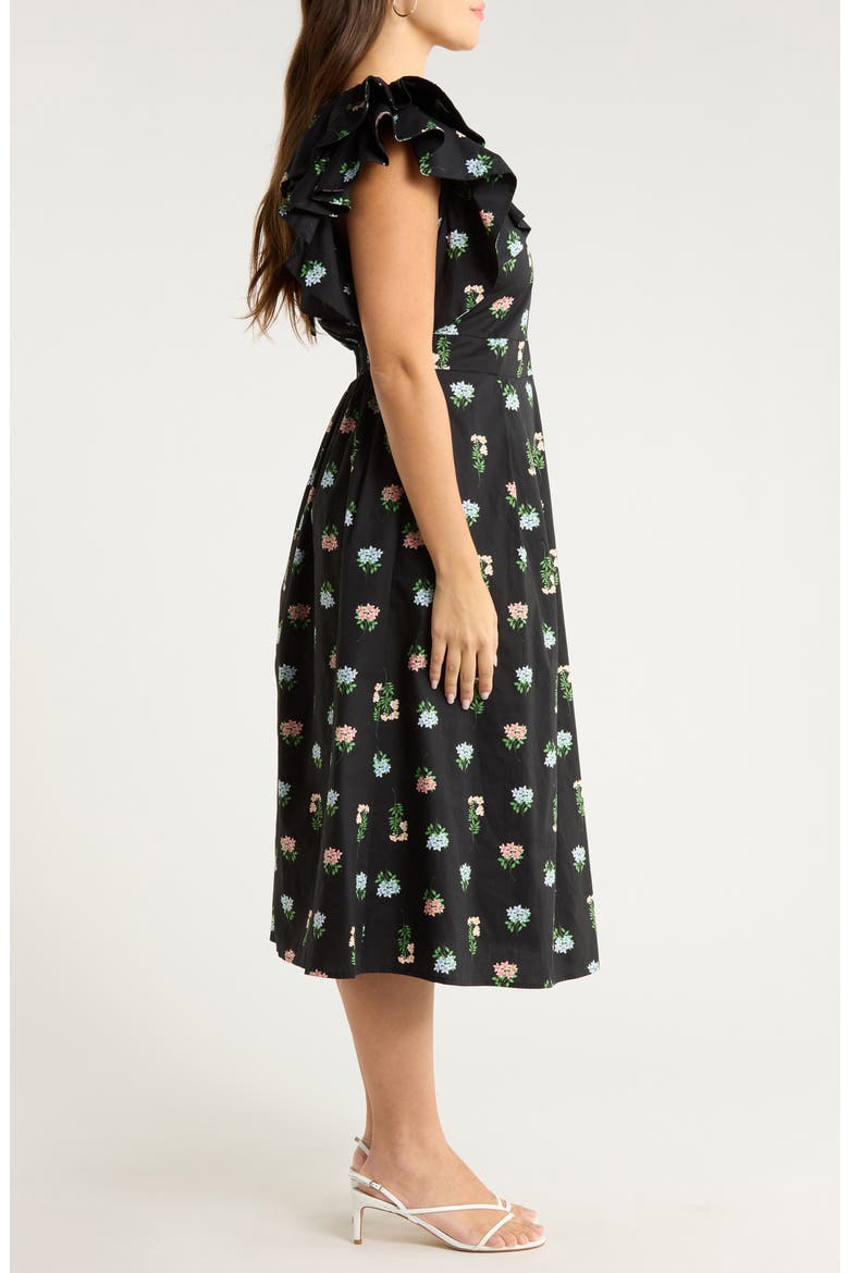 Mayrel Floral Print Maxi Dress, Alternate, color, BLACK-CORAL-GREEN