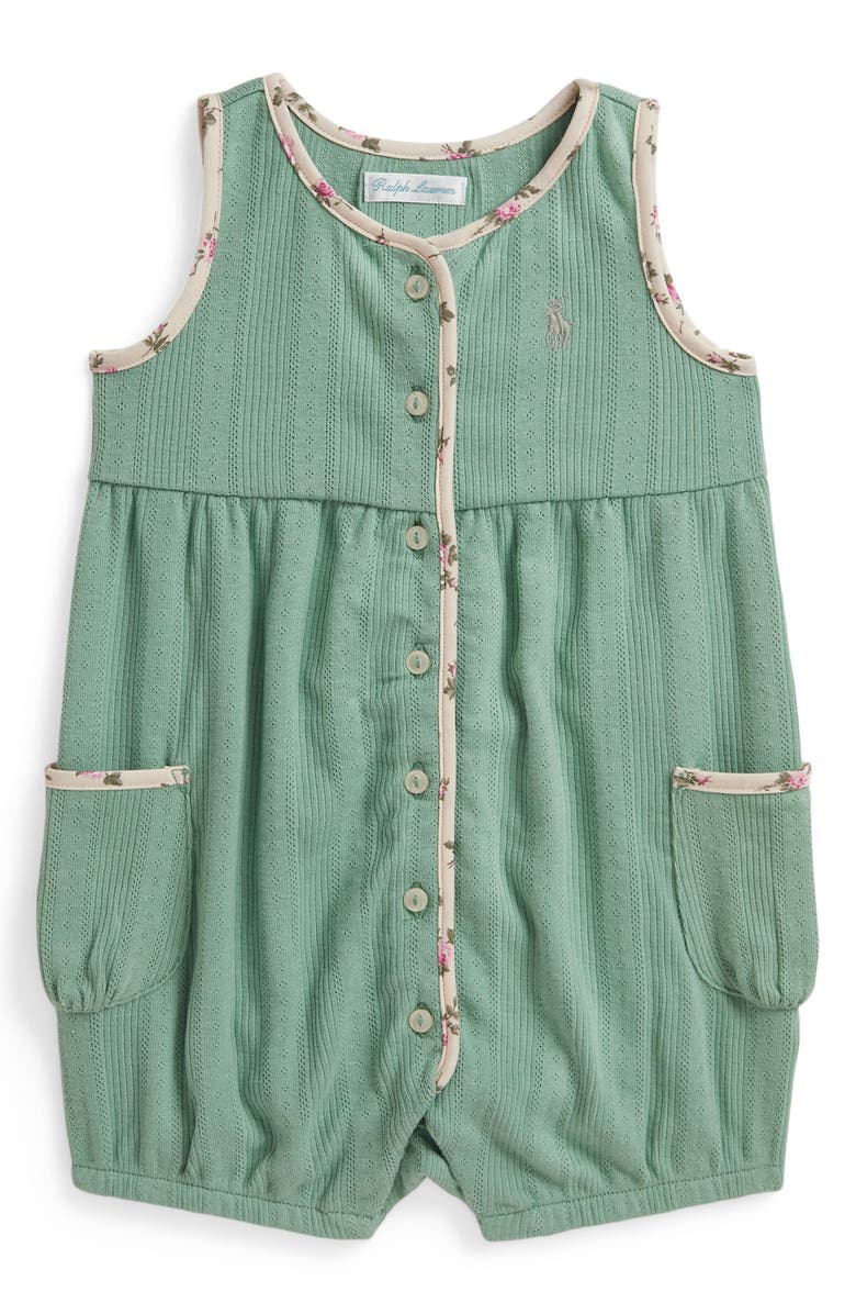 Ralph Lauren Cotton Pointelle Shortall, Main, color, Faded Mint