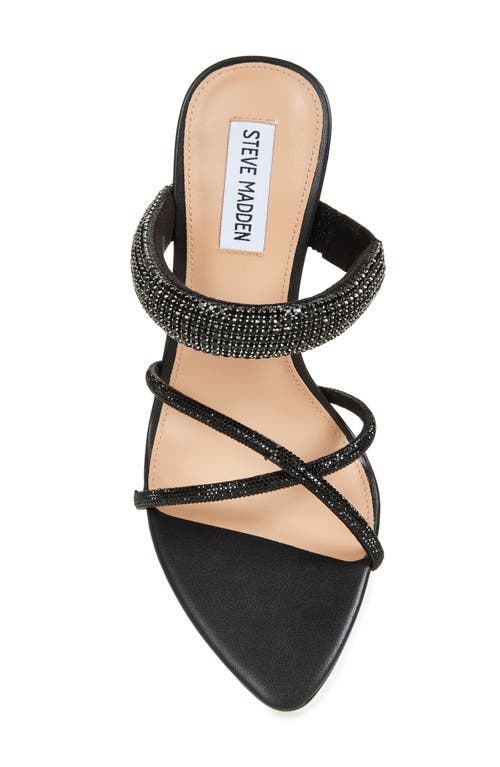 Steve Madden Camina Crystal Strap Slide Sandal In Black