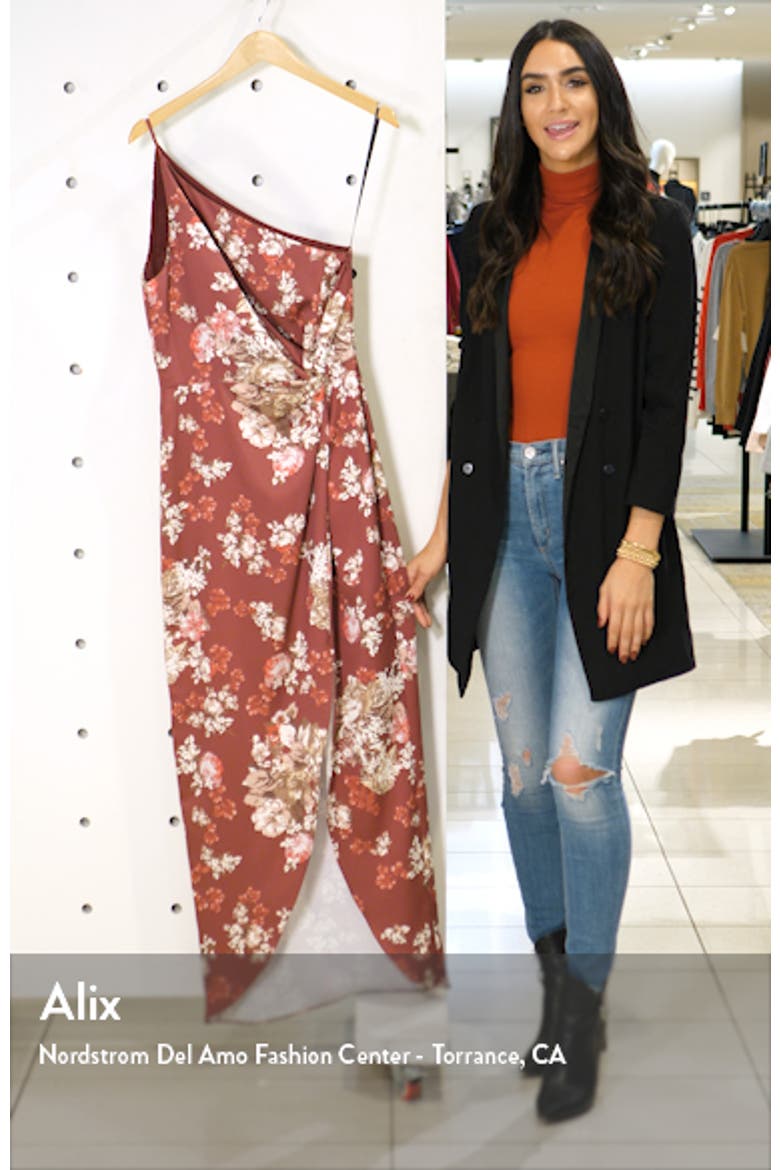 The Lainey Floral One-Shoulder Twist Gown video