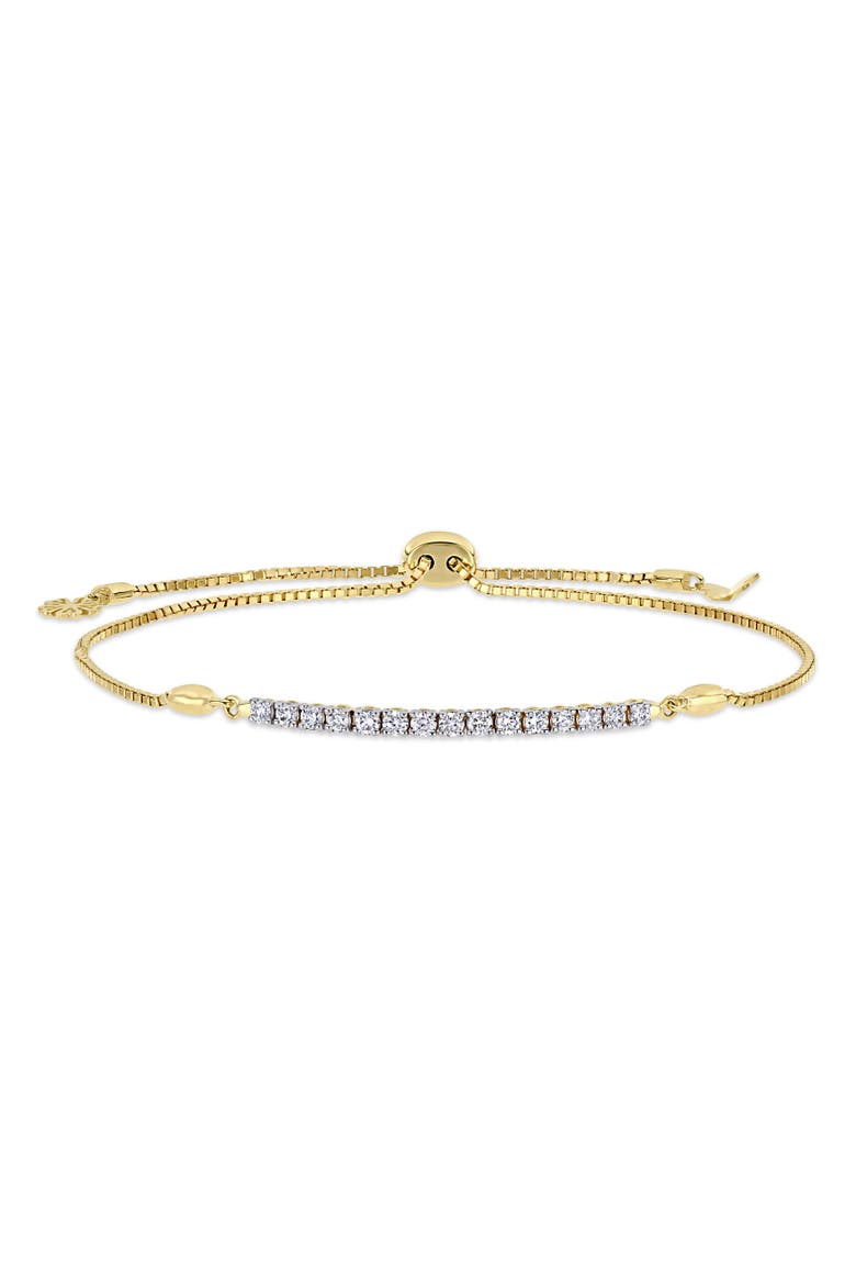 Diamond Bar Adjustable Bolo Bracelet 14k, Main, color, 14k Yellow Gold