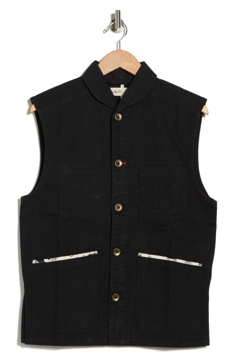 Imperfects Organic Cotton Canvas Shepherds Vest, Main, color, Obsidian