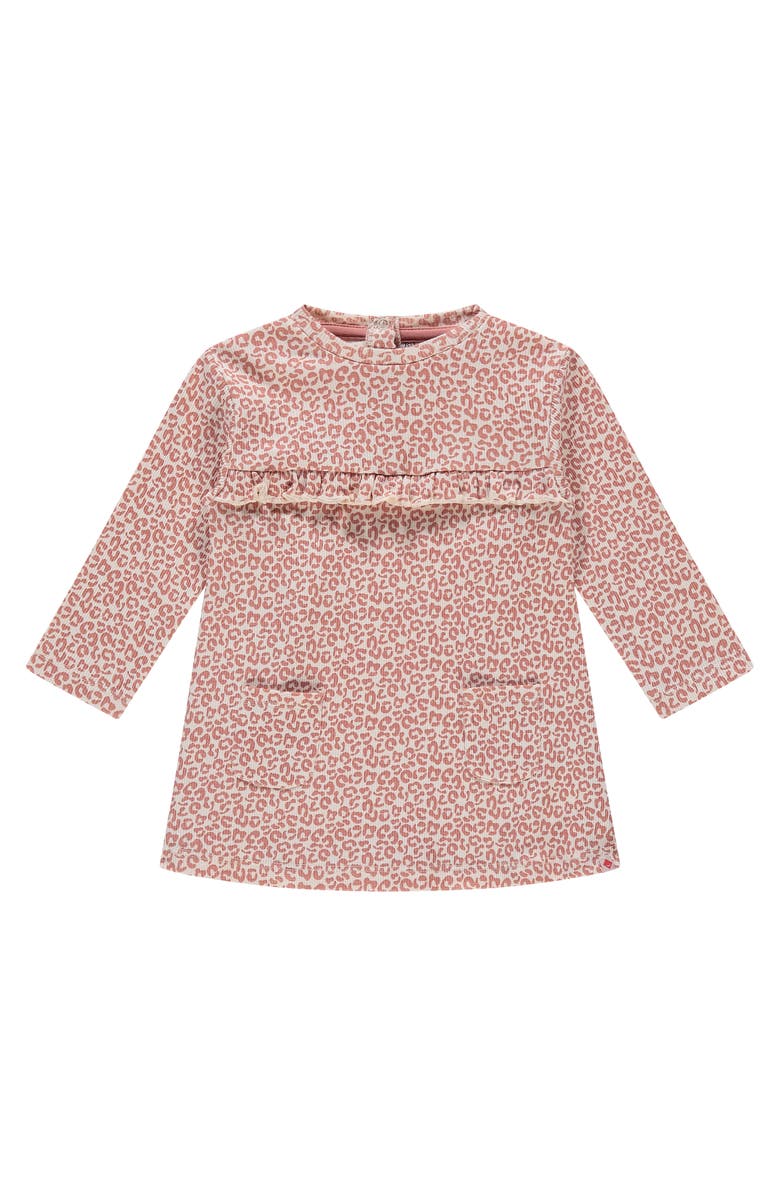 BABYFACE Leopard Print Long Sleeve Dress, Main, color, Light Pink