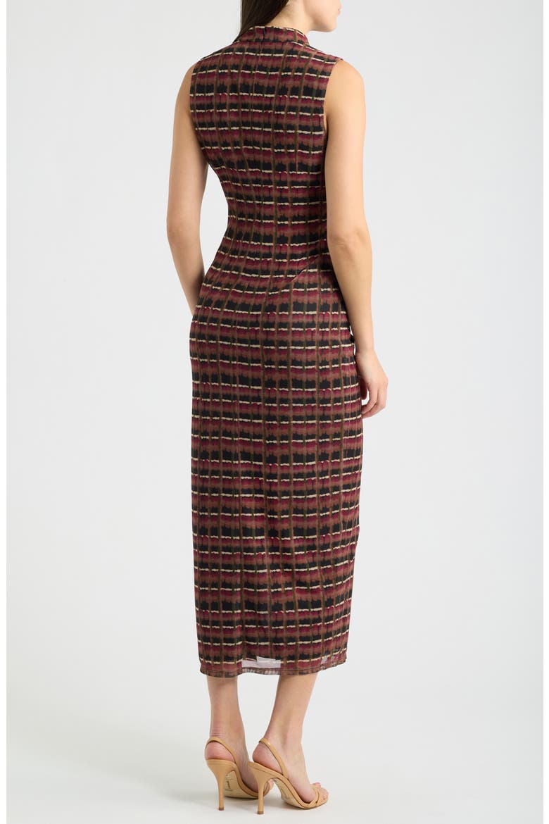 Geometric Print Mesh Sheath Dress, Alternate, color, WBK