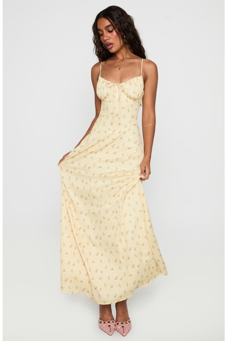 Floral Print Maxi Dress, Alternate, color, YELLOW FLORAL