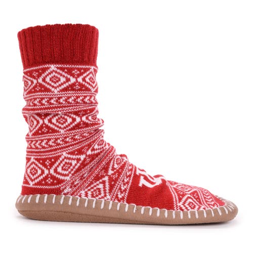Muk Luks Gameday Slipper Socks In Red