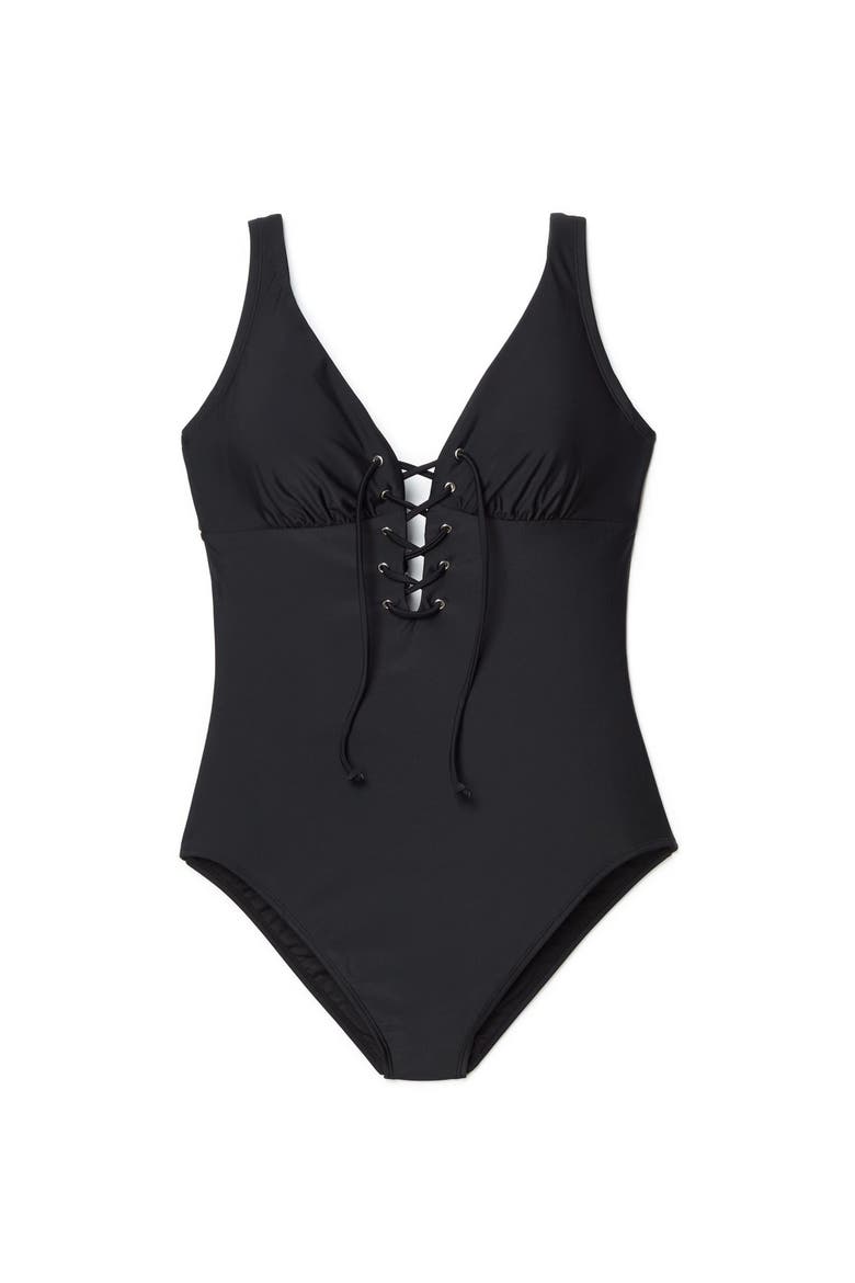 Evangeline Swimwear One-Piece, Alternate, color, Black