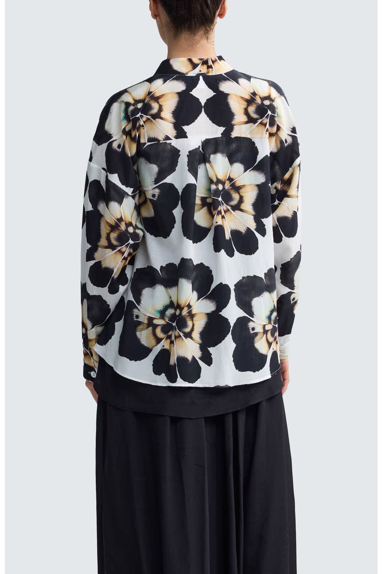 Amaris Floral Print Stand Collar Shirt, Alternate, color, Beige