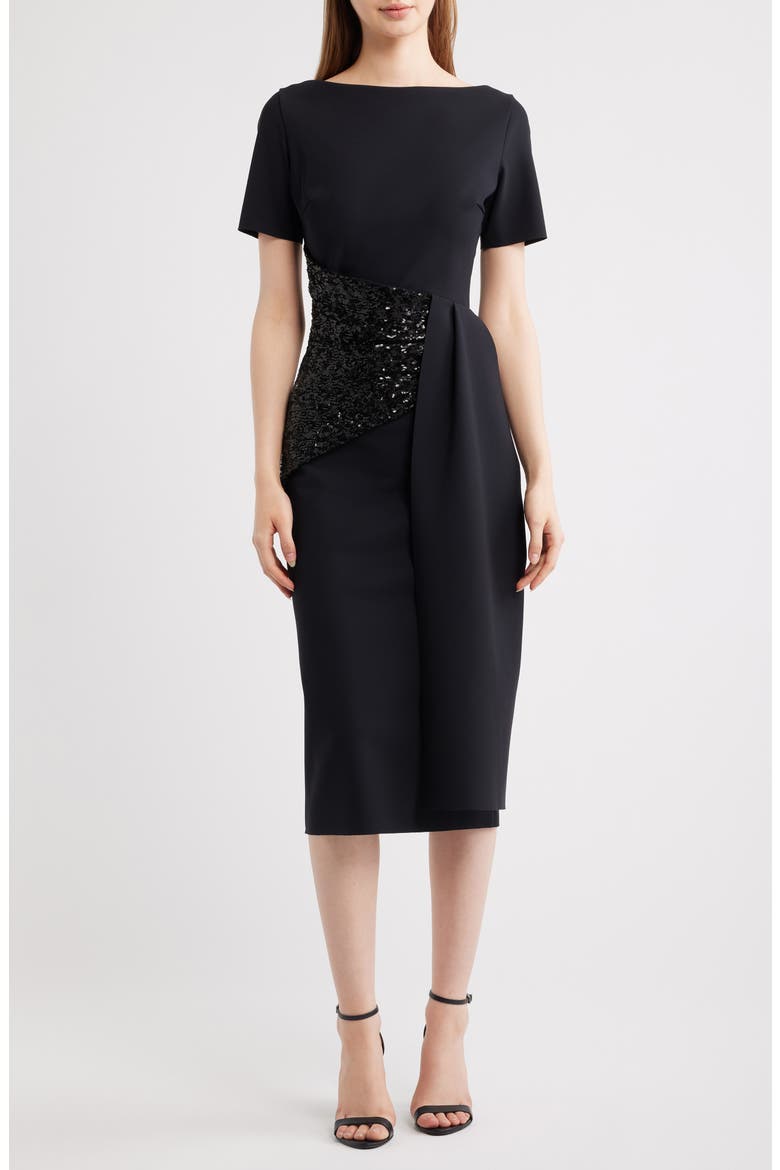 Sedva Sequin Cocktail Dress, Main, color, 37 BLACK