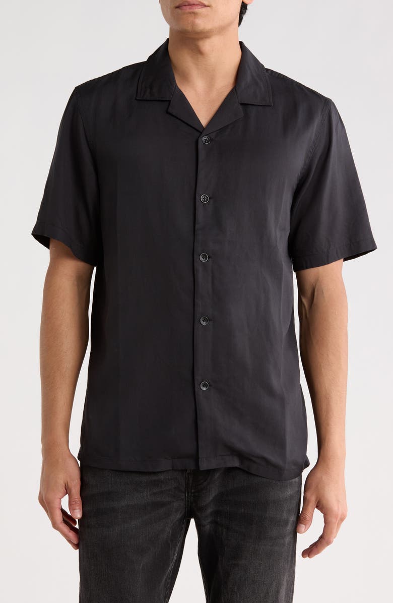 rag & bone Alan Camp Shirt, Main, color, Black