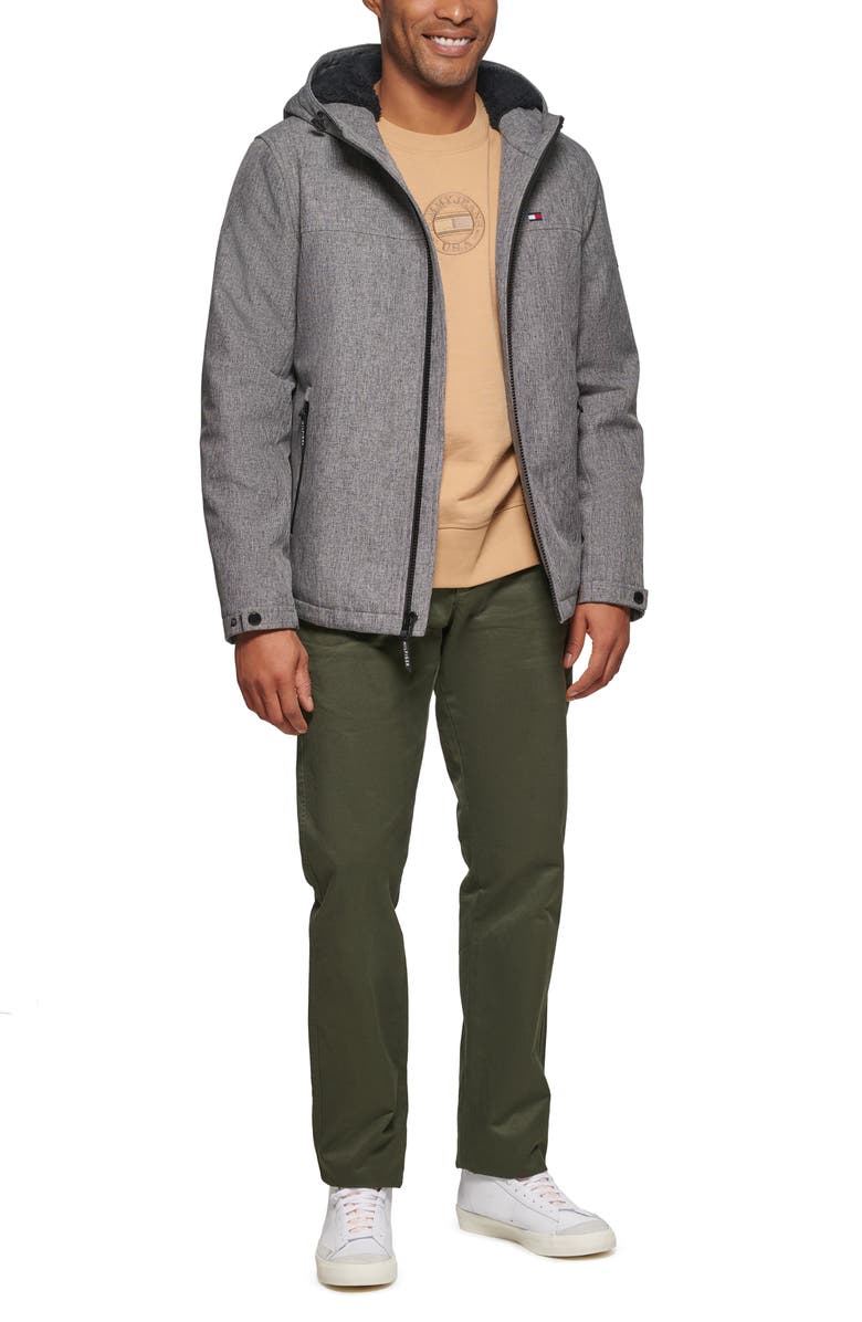 Tommy Hilfiger Faux Shearling Lined Hooded Jacket, Alternate, color, Hthr Grey