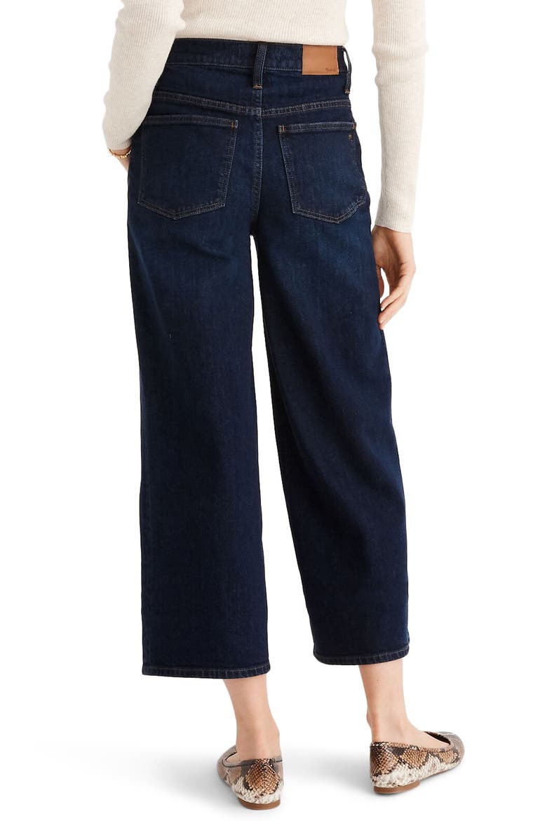 Button Front Wide Leg Crop Jeans, Alternate, color, HAYES WASH