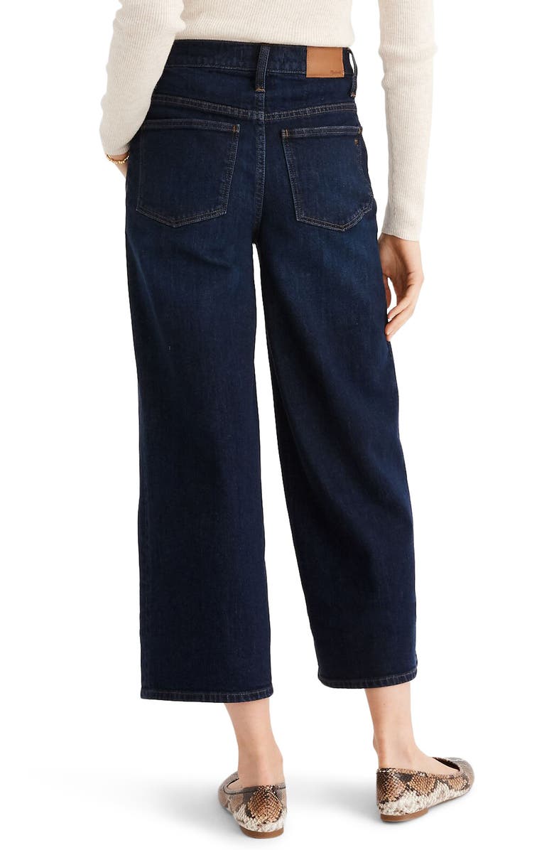 Madewell Button Front Wide Leg Crop Jeans, Alternate, color, 