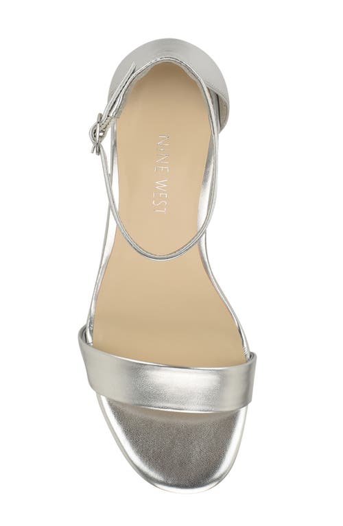 Shop Nine West Tanela Ankle Strap Sandal In Silver