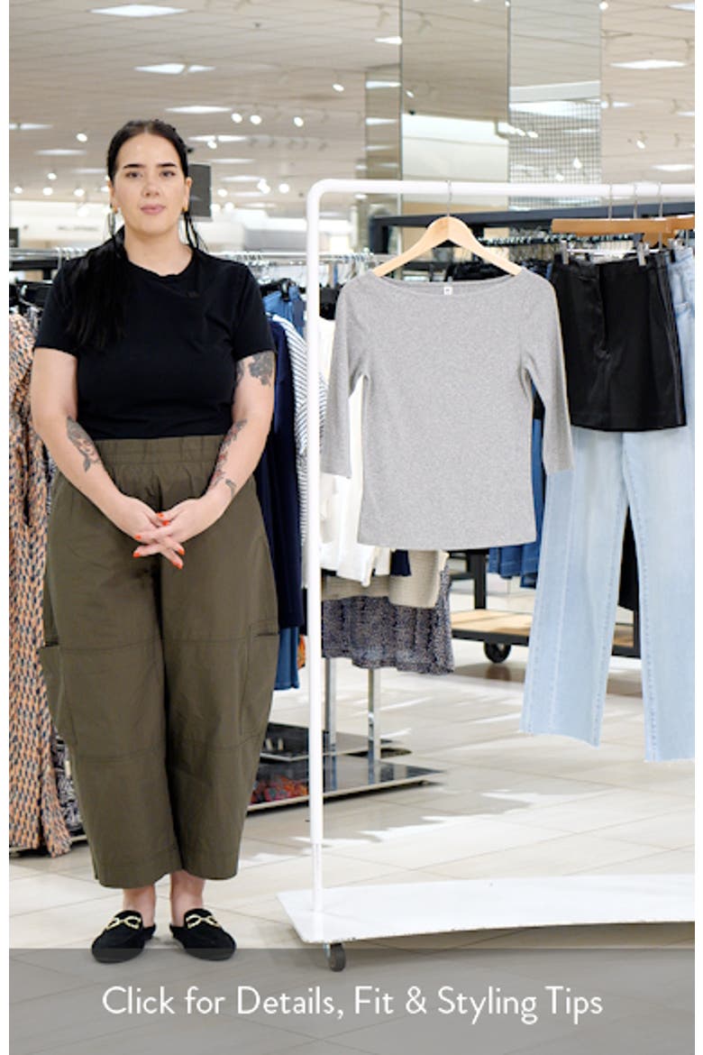 Boat Neck Three-Quarter Sleeve Top video