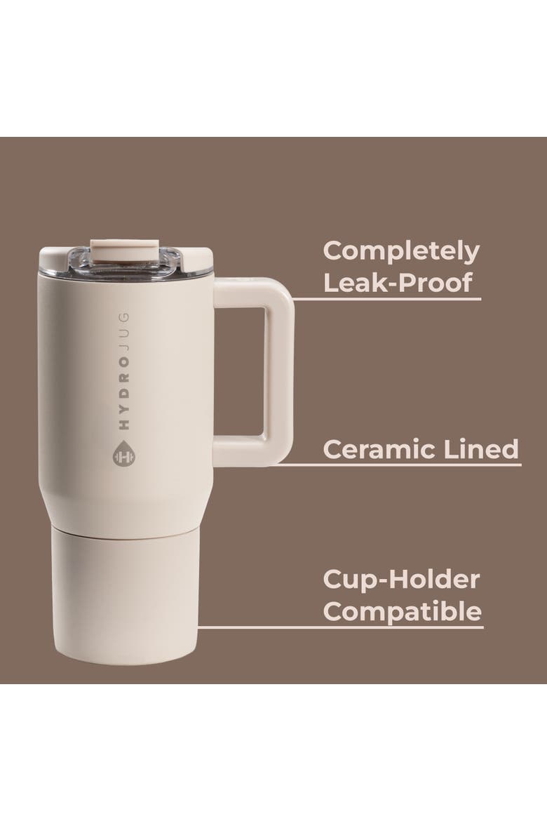 Coffee Traveler 20 oz - Leak-Resistant, Ceramic-Lined Insulated Travel Coffee Mug for Hot or Cold Drinks with Flip Lid, Alternate, color, Dune