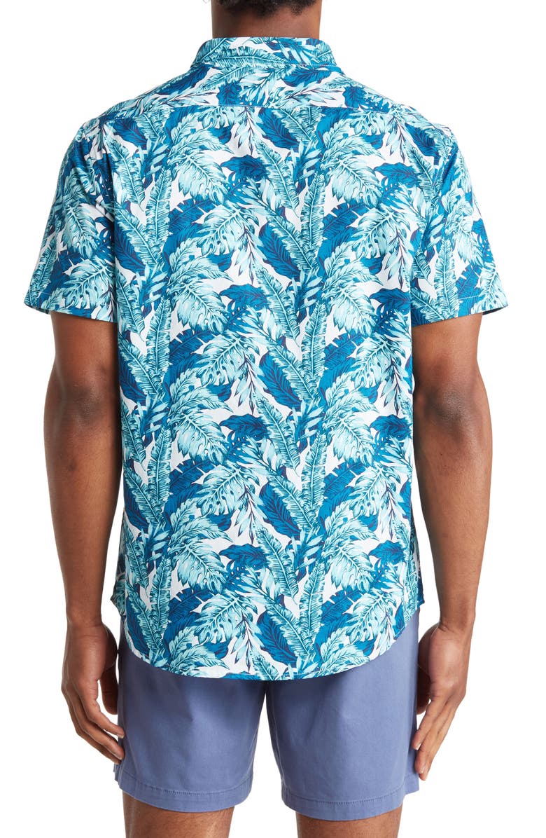 Slate & Stone Foliage Print Short Sleeve Button Front Shirt, Alternate, color,