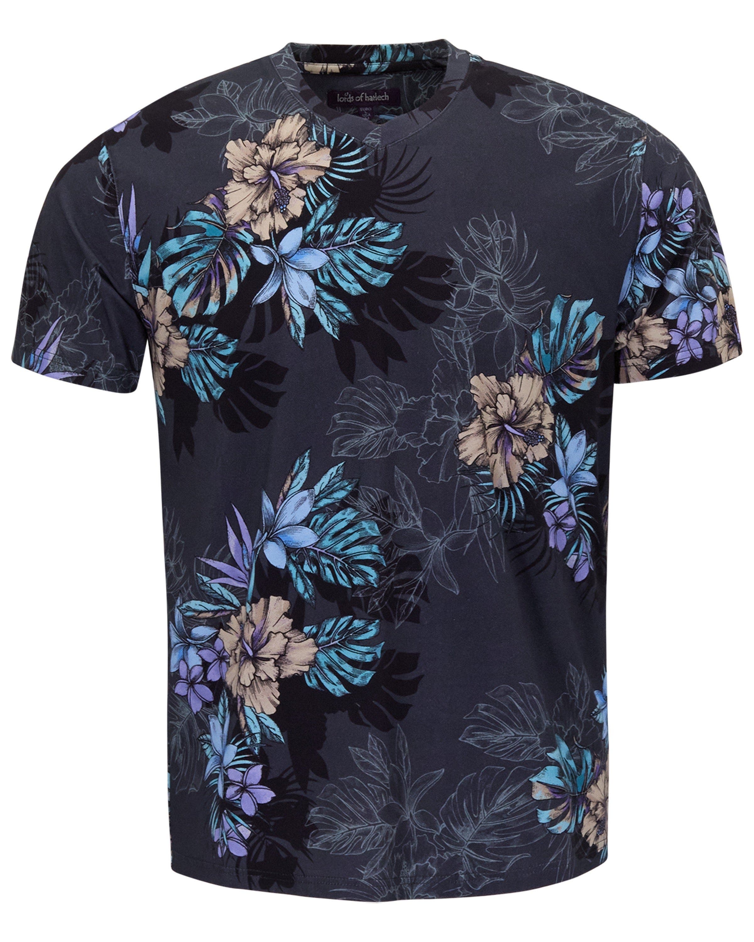 Exotic Floral Mens Vneck Tee - image 2