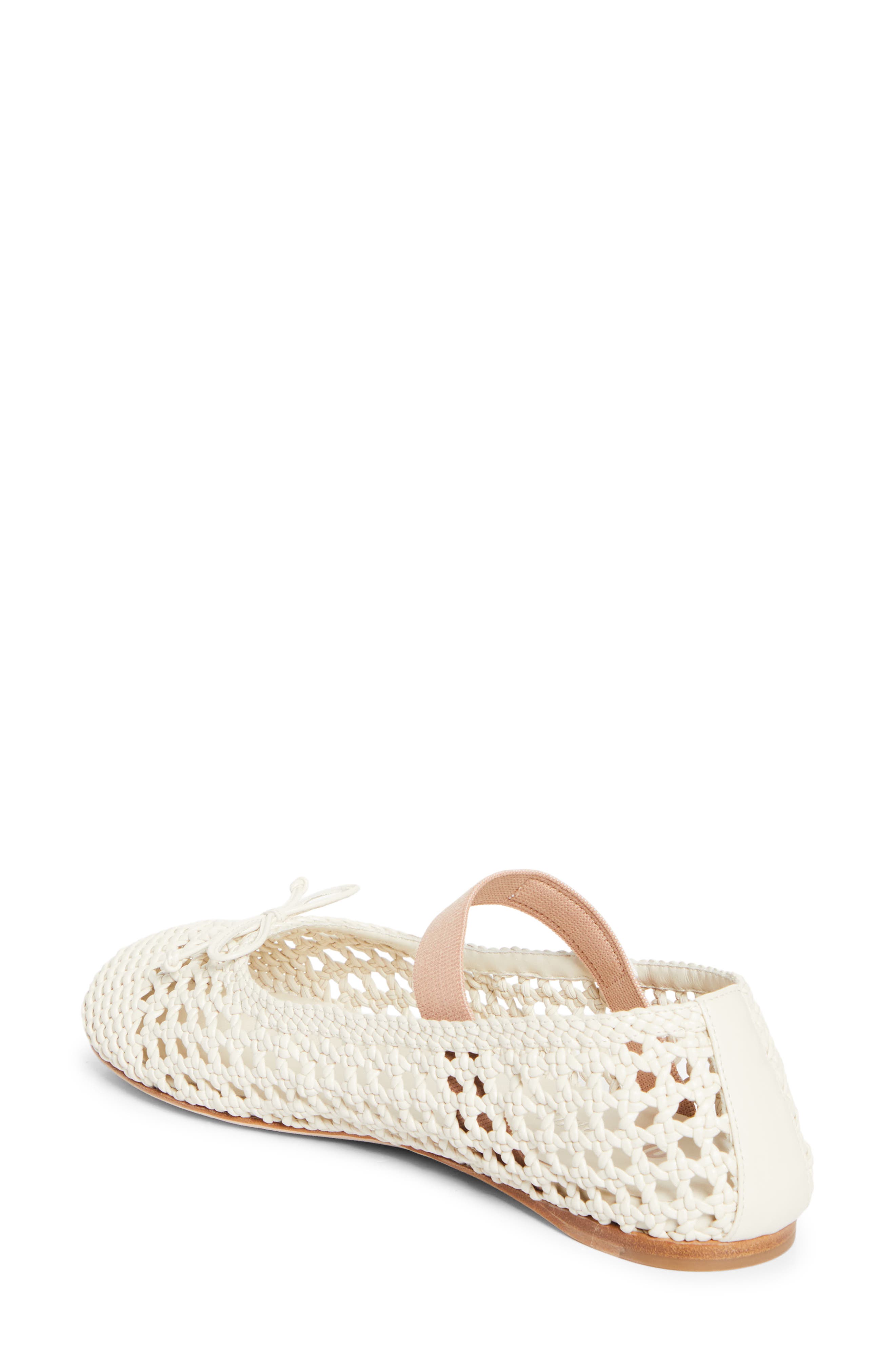 Miu Miu Woven Mary Jane Ballet Flat, Alternate, color, White