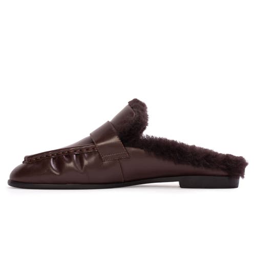Black Suede Studio Theo Backless Loafer In Brown