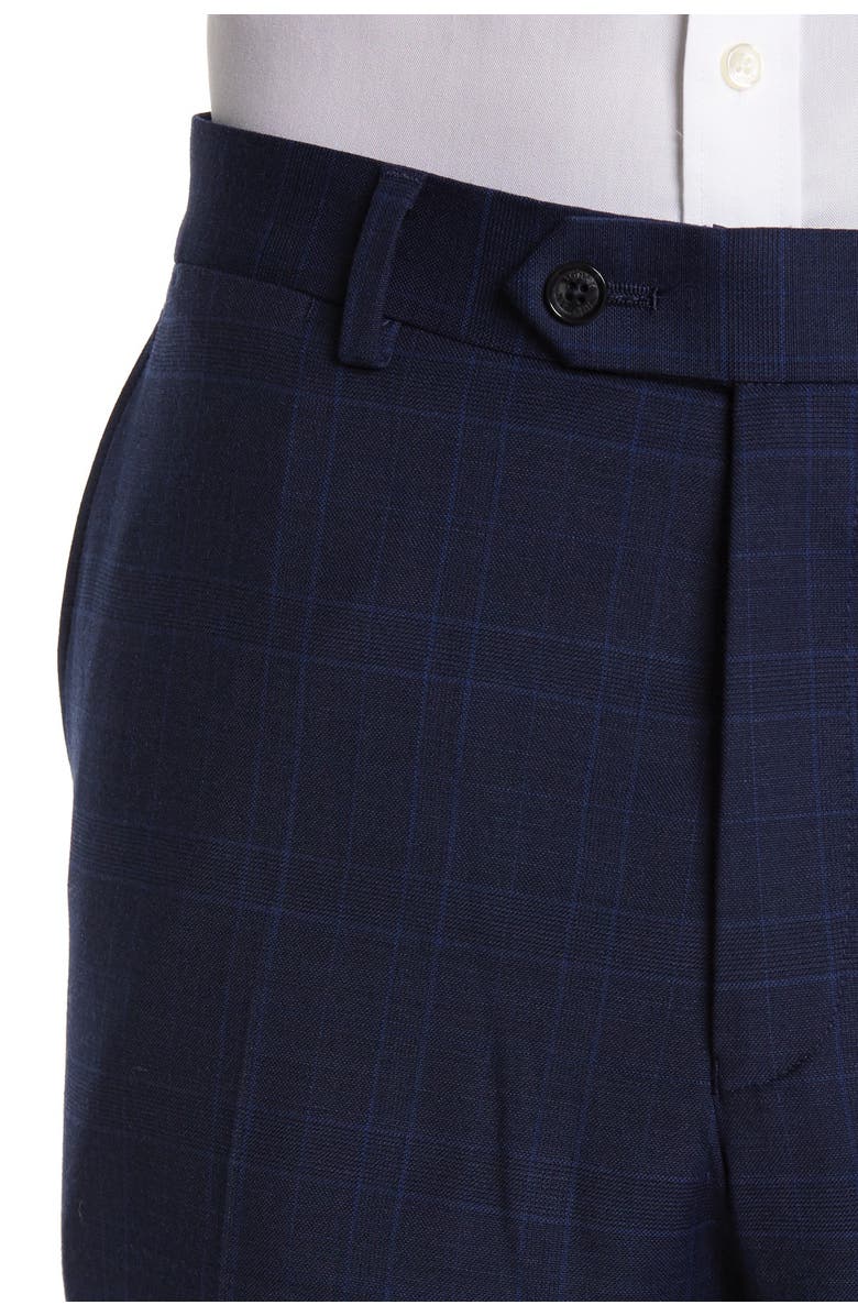 Tommy Hilfiger Blue Plaid Wool Blend Two Button Notch Lapel Slim Fit Suit, Alternate, color,