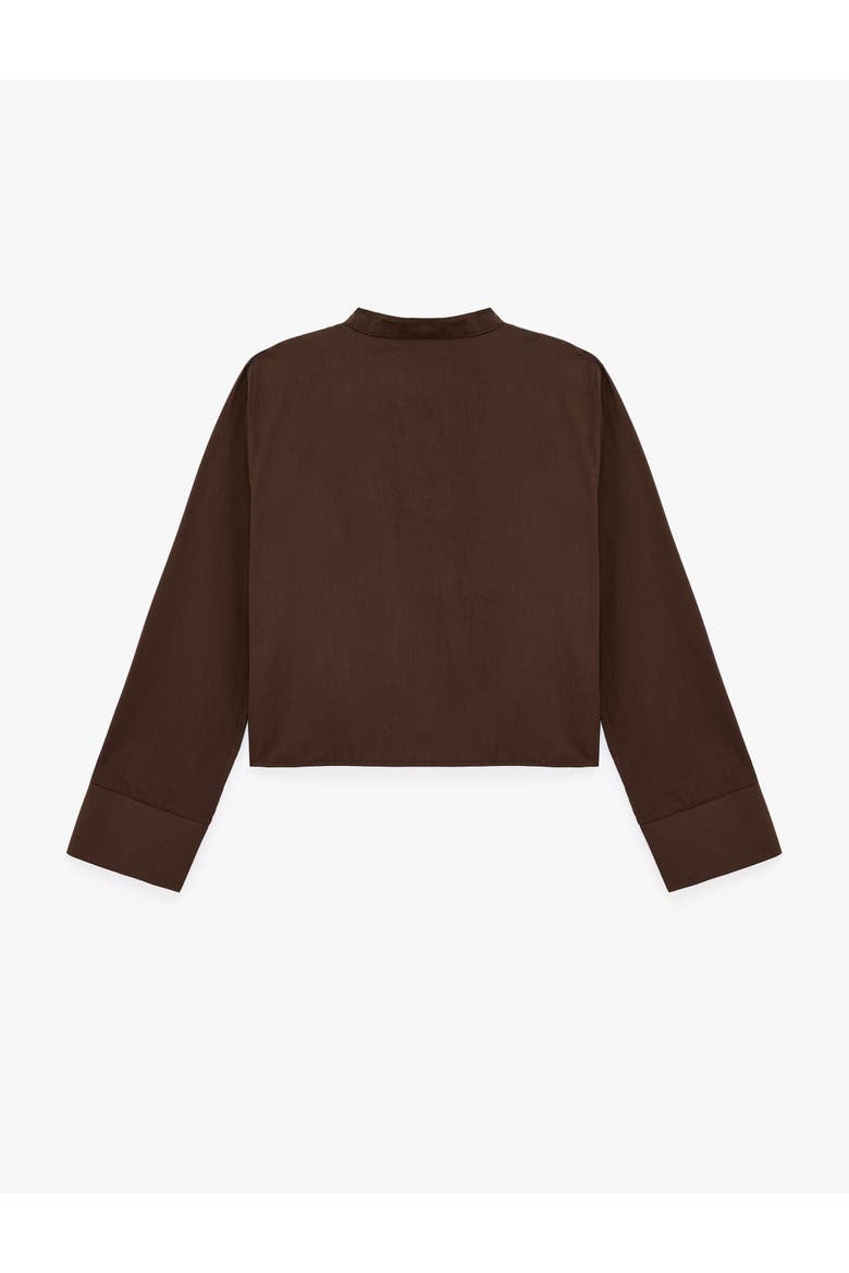 Mandarin Collar Shirt With Napoleon Closure, Alternate, color, BROWN