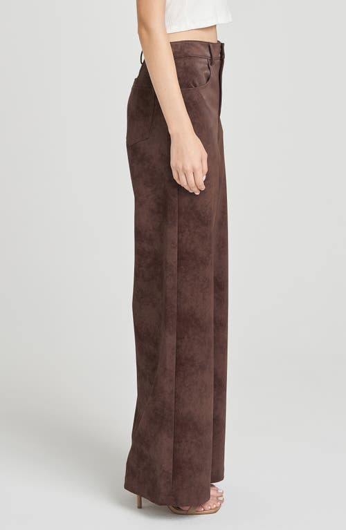 Wayf Freya Faux Suede Pants In Brown