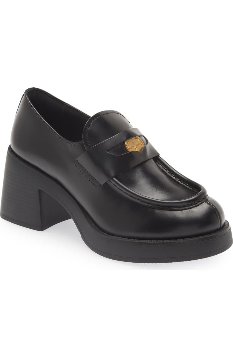 Miu Miu Block Heel Penny Loafer, Main, color,
