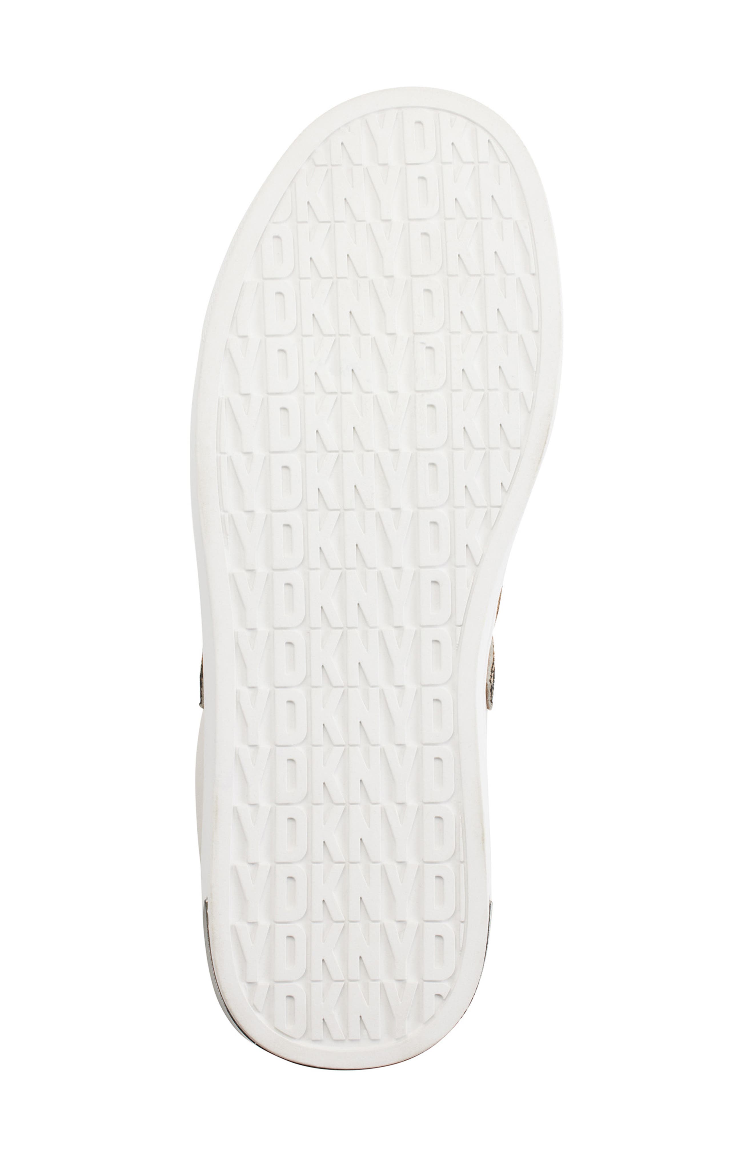 DKNY Abeni Leather & Genuine Calf Hair Sneaker, Alternate, color, Pebble/ Black