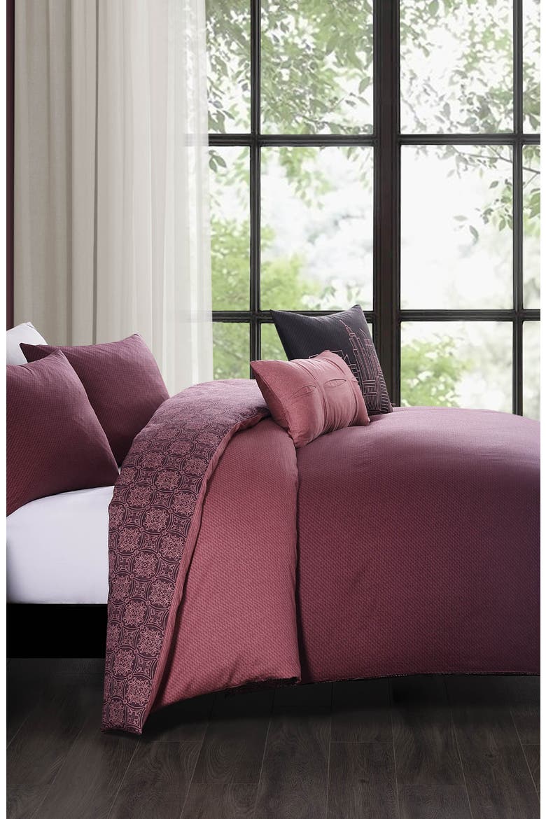 Mauve Dreams Cotton Sateen Comforter Set, Alternate, color, PURPLE